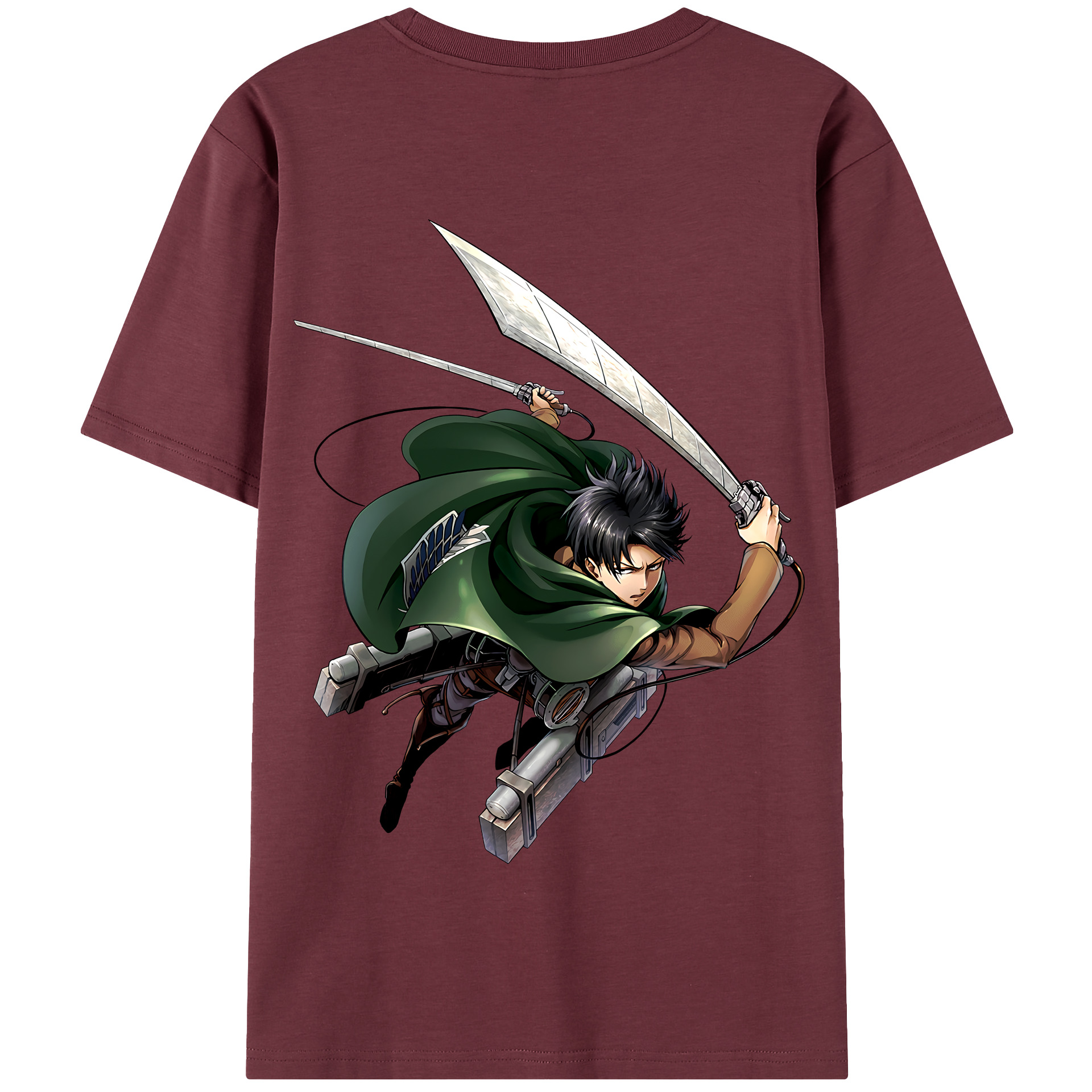 （画像用） 進撃の巨人 リヴァイ·アッカーマン Attack on Titan Levi Ackerman 綿100％半袖Tシャツ（背面プリント）